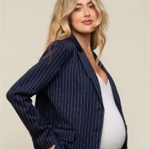 Liz Lange Pants - Liz Lange Navy Striped Maternity Pants